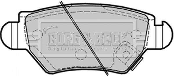 BORG & BECK stabdžių trinkelių rinkinys, diskinis stabdys BBP1687